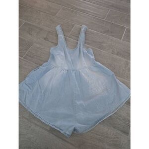 Women's One Teaspoon Mini Romper Jumpsuit Denim Chambray Light Wash Blue  Cotton